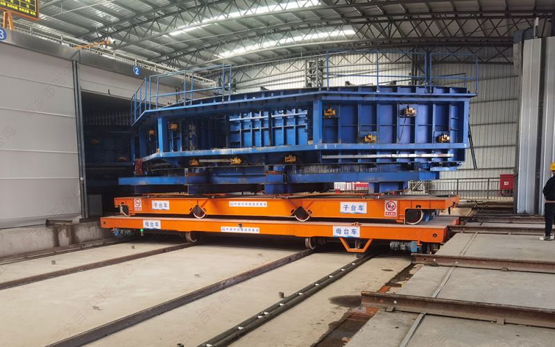 噴涂線常用的有軌轉(zhuǎn)運(yùn)地平車方案